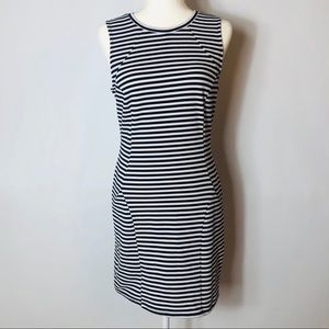 Monteau Sleeveless Dress Navy/White Striped, Large
